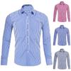 Men's Plaid Long Sleeve Shirt Casual Loose Formal Dress Handsome Long Sleeve Shirt