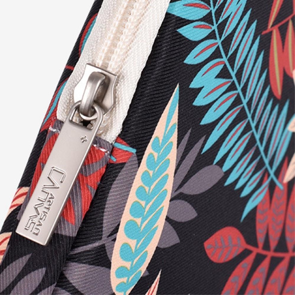 13" Laptop Case with Colorful Leaf Print - Black