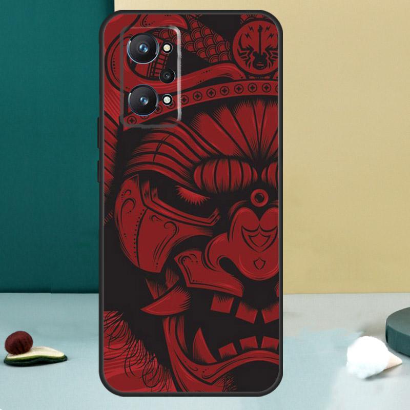 Маска самурая Шлем воина Для Realme GT 7 Pro GT 5 6 6T C67 C61 C55 C53 C51 C21Y C25S C75 10 11 12 13 14 Pro Plus Чехол