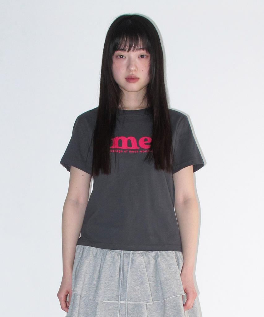 AMES-WORLDWIDE (Unisex) Basic Logo Tee Charcoal