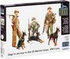 Master Box Корпус морской пехоты США 3 фигуры Тихоокеанская война Доберман 3 фигуры Пластиковая модель MB35155 1/35