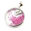 [M6224] - Pink 'Love' Silver Pendant