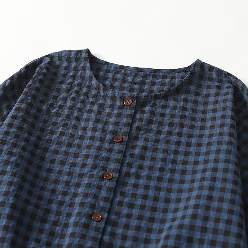 Платье в стиле ретро с контрастными цветами в клетку с длинными рукавами, женское осеннее, омолаживающее, свободная юбка, повседневное длинное платье