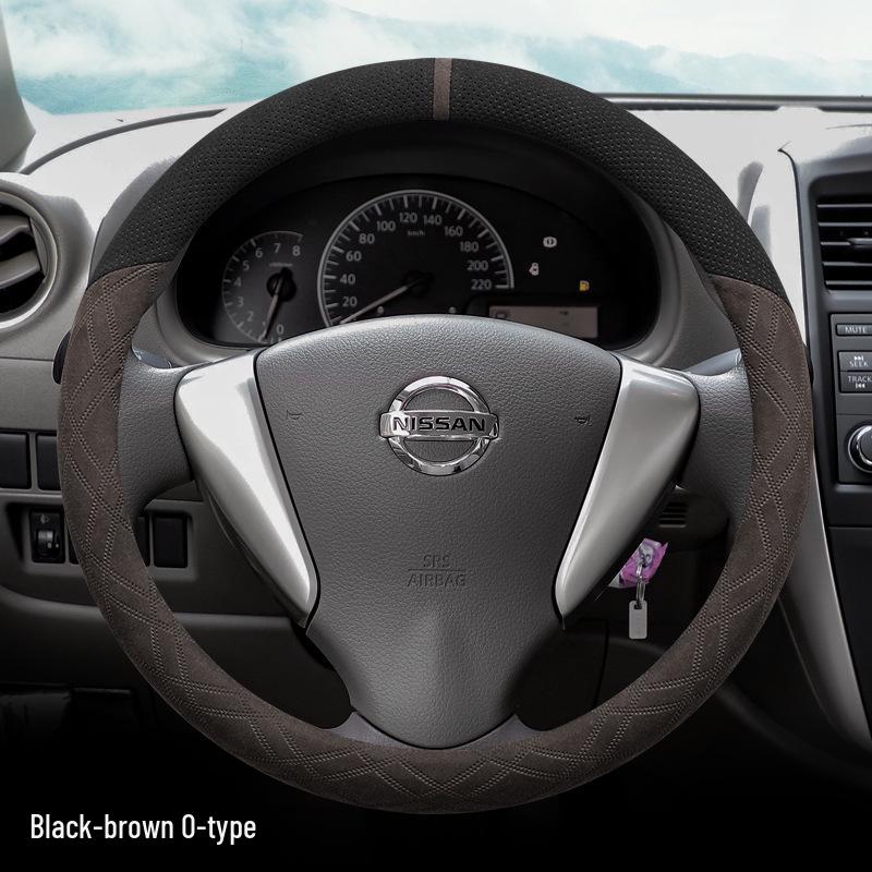 Чехол на руль из замши для Nissan Sylphy, Teana, Qashqai, Sunny, Tiida, X-Trail, Livina (14-е поколение).