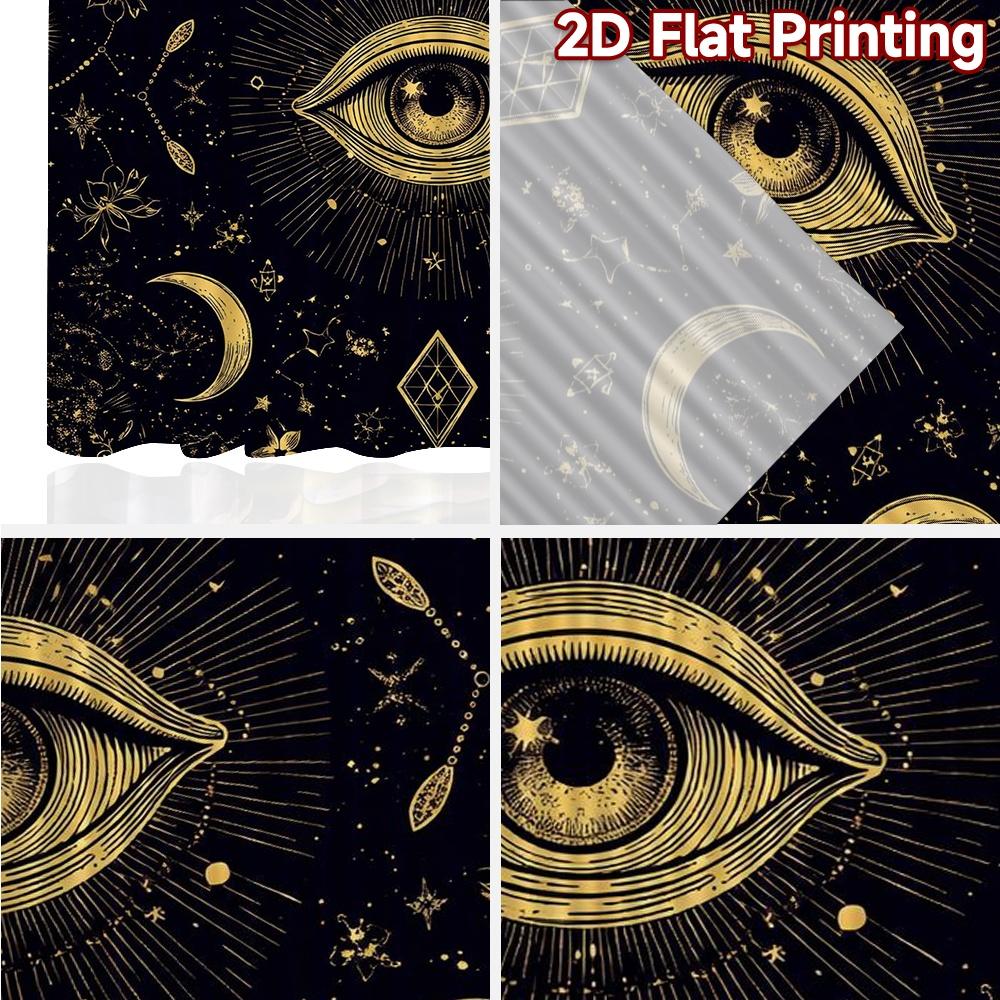 2D FLAT PRINTING 2pcs Curtains (Without Rod) Mystical Eye and Moons Chic Window Curtain Yarn Curtains Art Deco Festive Use for