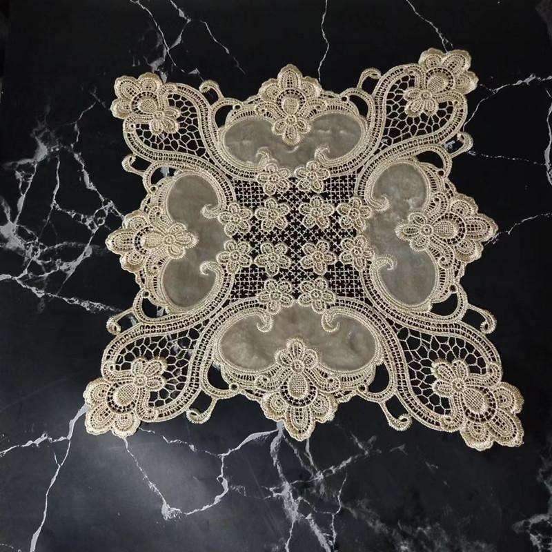 Лучшая европейская вязаная крючком бархатная ткань квадратная скатерть набор ковриков для стола посуда духовка кондиционер пылезащитный чехол ткань