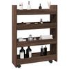 VidaXL Narrow 4-Tier Storage Cart Brown Oak, Slim Storage Cart, Rolling Cart, Storage Cart 855265
