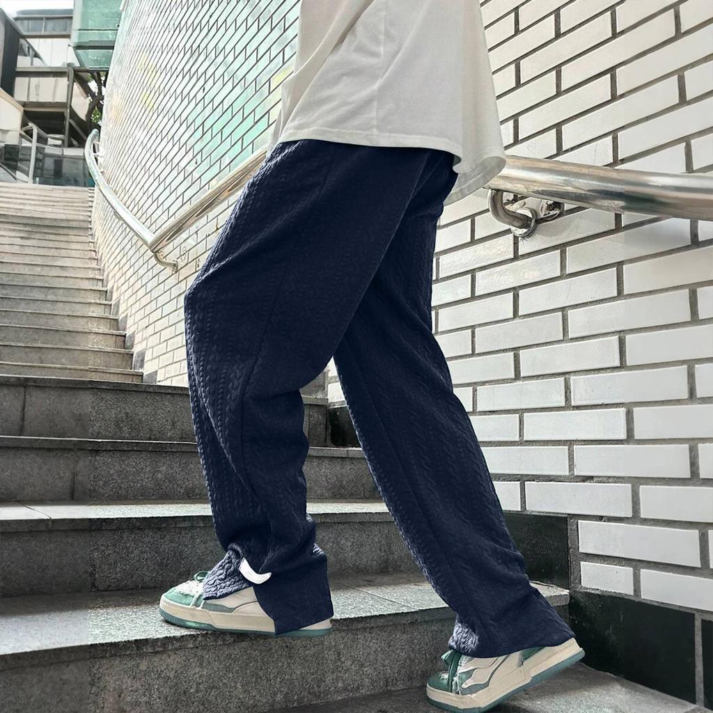 Мужские однотонные свободные спортивные штаны с широкими штанинами, мужские повседневные модные спортивные штаны