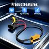 2 PCS H11/H8/H9 LED Load Resistor Kit, 50W Anti-Flicker Harness Resistor Kit, Auto Fog Turn Signal Bulb Relay Harness Adaptor, Universal Car