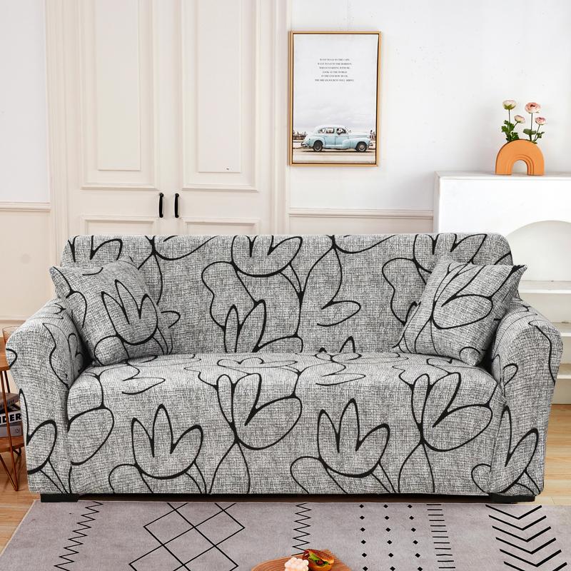 Printed Stretch Sofa Couch Cover For Living Room L Shaped Combination Chaise Sofa Slipcover Home Decor 1/2/3/4 Seats Removable