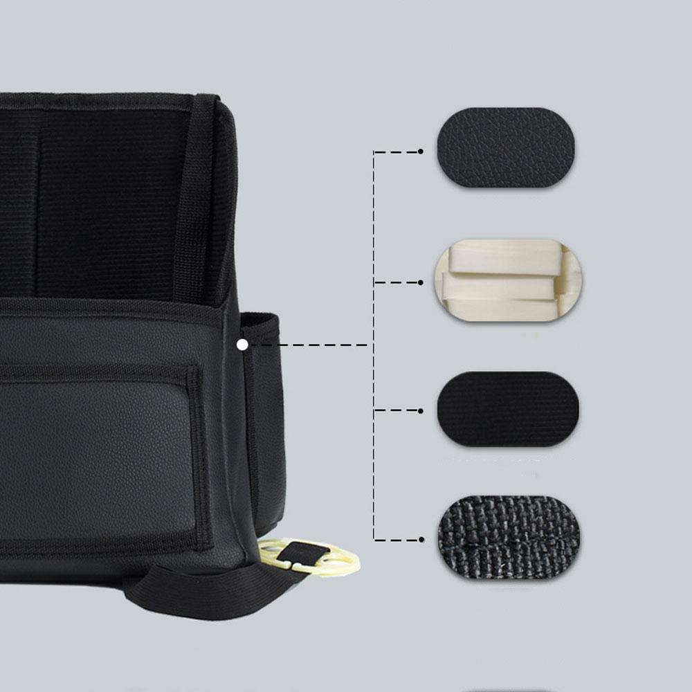 Вместительный регулируемый автомобильный ящик для хранения вещей, органайзер для багажника на заднее сиденье, многоцелевые органайзеры из искусственной кожи для спинки автомобильного сиденья с сумкой