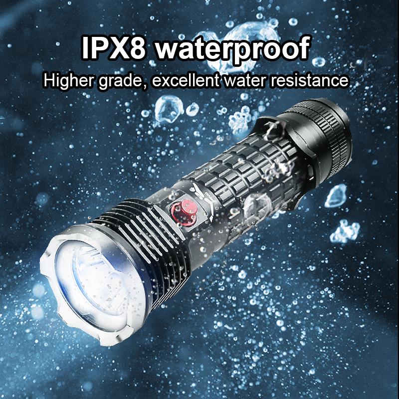 Профессиональный фонарь для подводной охоты, дайвинга XHP70 LED, водонепроницаемый IPX8, фонарик для дайвинга, фонарь 18650, подводный фонарь