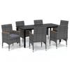 VidaXL Mobilier à Dîner de Jardin et Coussins 7 pcs Ensemble de Salle à Manger de Patio Table et Chaises d'Extérieur Balcon 3095007