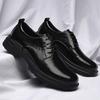 FashionLuxury Men Brogue Shoes Lace Up Oxfords Leather Thick Sole Trendy Office Business Dress Derby Shoes British Youth Wedding Shoes