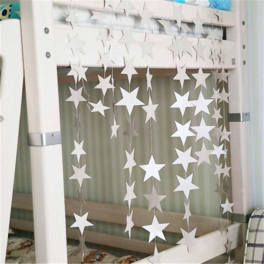 4m Shimmer Long Banner Baby Shower Gold/Silver Shining Star Bunting Wedding Birthday Party Decoration Children Room Decors