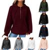 Women's Daily Casual Checkered Zippered Hooded Long Sleeved Hoodie
