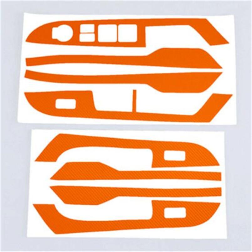 Автомобильные наклейки из карбонового волокна на дверные панели и подлокотники, автоаксессуары для KIA Rio K2