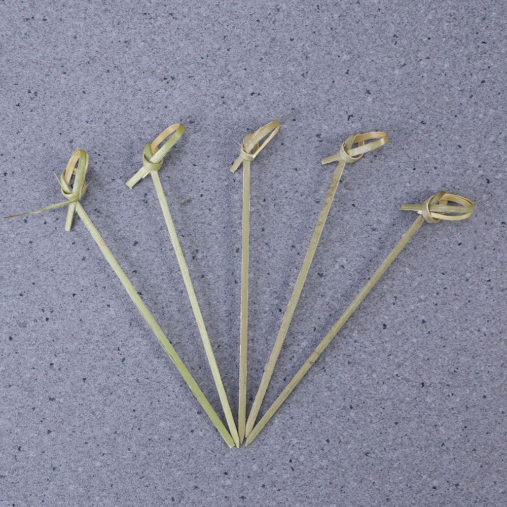 100pcs Household Kitchen & Bar Party Decoration Cocktail Picks Fruit Forks Bamboo Knot Skewers Stick