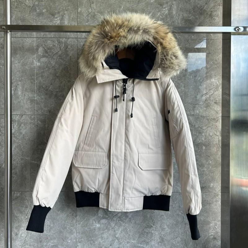 Men Women Winter Puffer Jacket Pilot Style Hooded Parka With Badge 85% White Duck Down 650 Fill Power