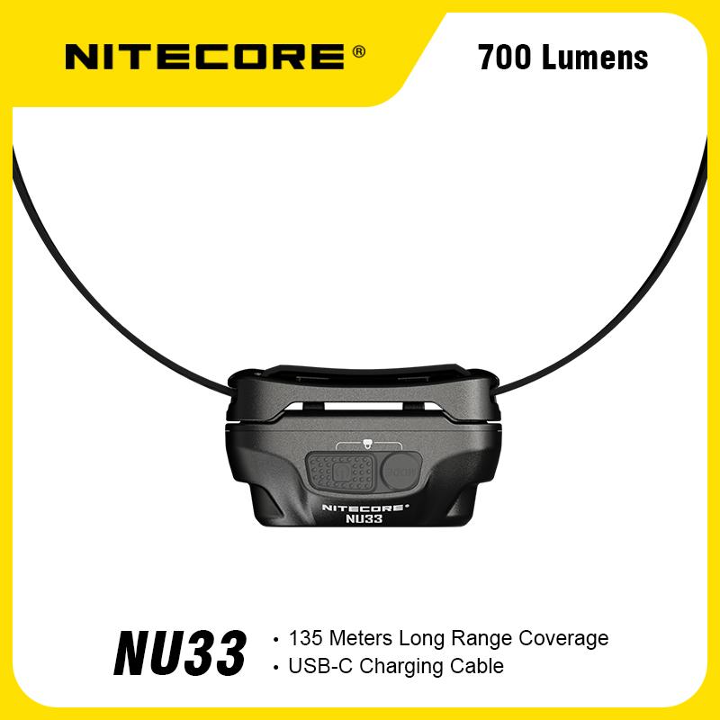 NITECORE NU33 Headlamp Primary white LED 700Lumens USB-C Rechargeable Built-in 2000mAh Battery for Night Running