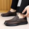 Men Summer Fashion Casual Business Sandals Hollow Leather Shoes Classic Comfortable and Breathable Soft Sole Office Leather Shoe