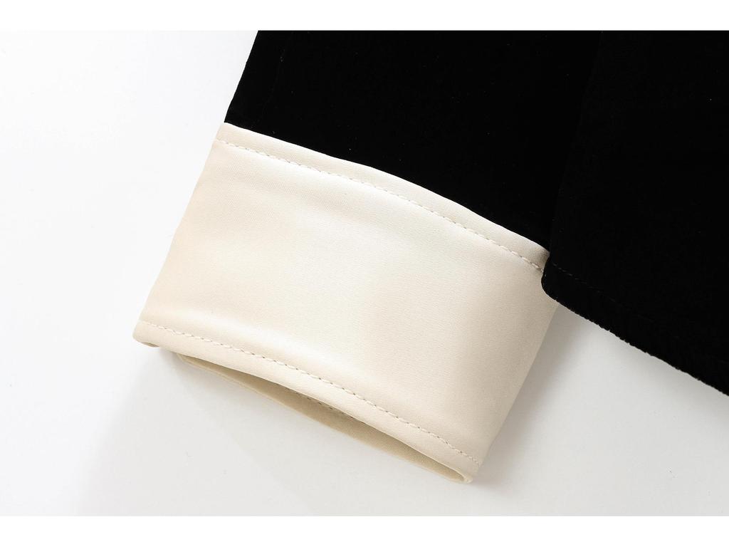 2024 Зимняя Новинка Женская Бархатная Рубашка с Длинным Рукавом и Повседневные Брюки - Европейский/Американский Стиль