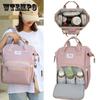 Multi Functional Backpack Large Capacity Leisure Bag Mom's Bag Zipper Opening Solid Color Travel Backpack