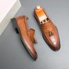 Роскошные брендовые туфли для банкета высокого класса для мужчин. Мягкая подошва. Удобные мокасины с кисточками. Коричневые мужские рабочие туфли для поездок на работу.