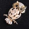 Big Owl Brooches Bouquet Vintage Wedding Hijab Scarf Pin Up Buckle Broches