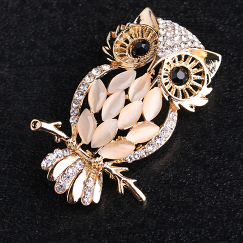 Big Owl Brooches Bouquet Vintage Wedding Hijab Scarf Pin Up Buckle Broches