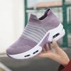 Женская обувь больших размеров на шнуровке, спортивная обувь из воздухопроницаемого трикотажа с воздушной подушкой, модная обувь-качалка, повседневная обувь, универсальные носки-обувь