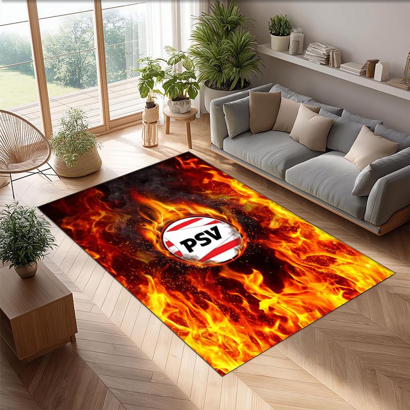 PSV Eindhoven FC Soccer Football Pattern Soft Area Rug Non Slip Indoor Floor Carpet Sports Decor Mat for Bedroom