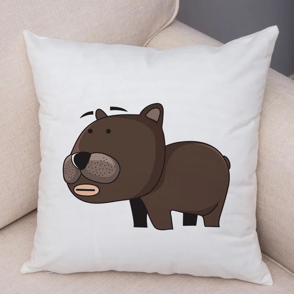Забавные наволочки с изображением животных из мультфильмов для офиса, гостиной, дома, наволочки для автомобиля, украшения