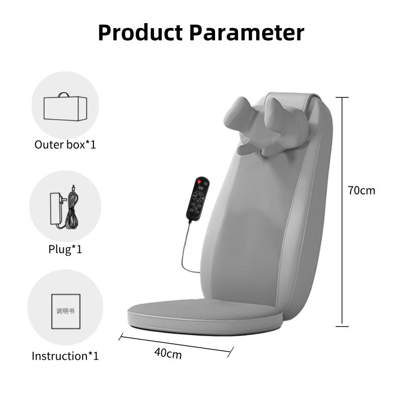 Электрический массажер для спины Вибрирующий массажный стул для шейного отдела позвоночника Подушка для сиденья для тела Шиацу С подогревом Разминающий Релаксация Для дома Офиса