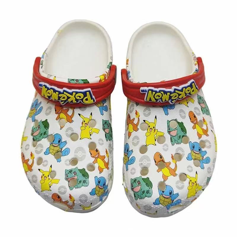 Crocs Классические детские кроссовки Пикачу, унисекс, сандалии и шлепанцы