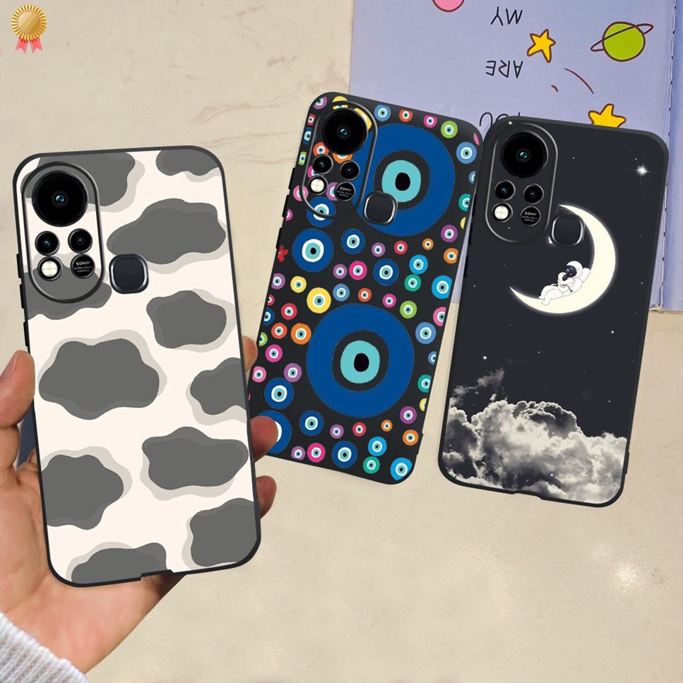 For Infinix Hot 11s Case Back Cover Clear Cute Cat Black Soft Silicone Coque For Infinix Hot11S Hot 11S Phone Case Bumper Fudna