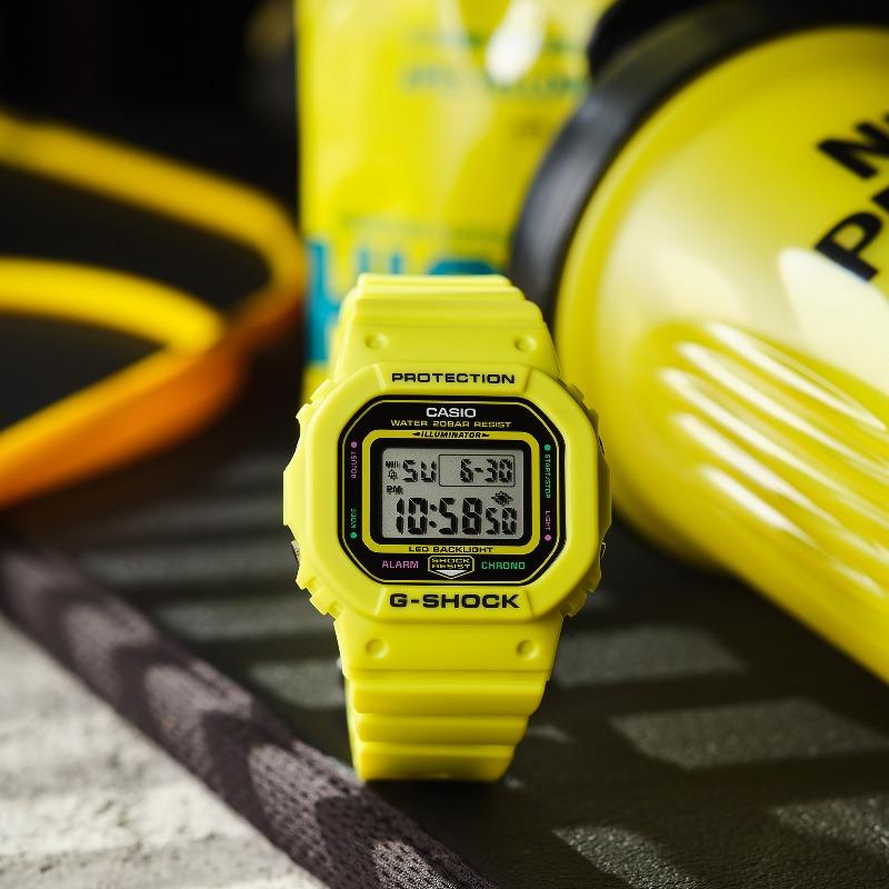 Casio Мужские часы G-SHOCK, кварцевые, с противоударным и водозащитным корпусом 200 м, из смолы, с будильником GMD-S5600EP-9