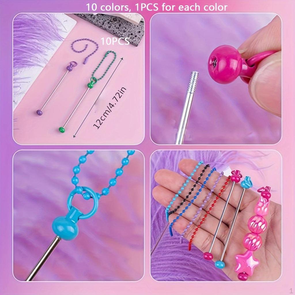 Beadable Keychain Bars Key Chain Making Tassels Charms DIY Handmade Kit