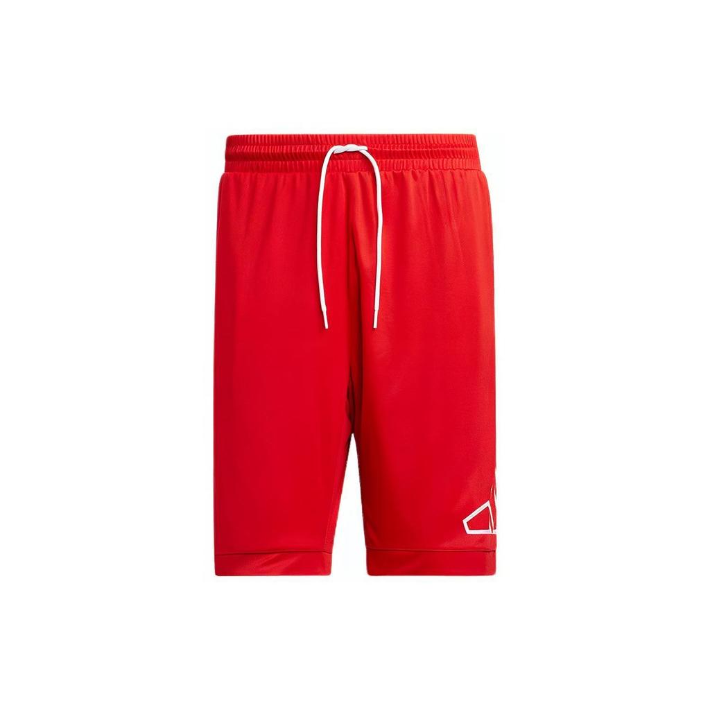 Adidas Big Logo Print Sports Shorts Men Bottoms Red GT3020