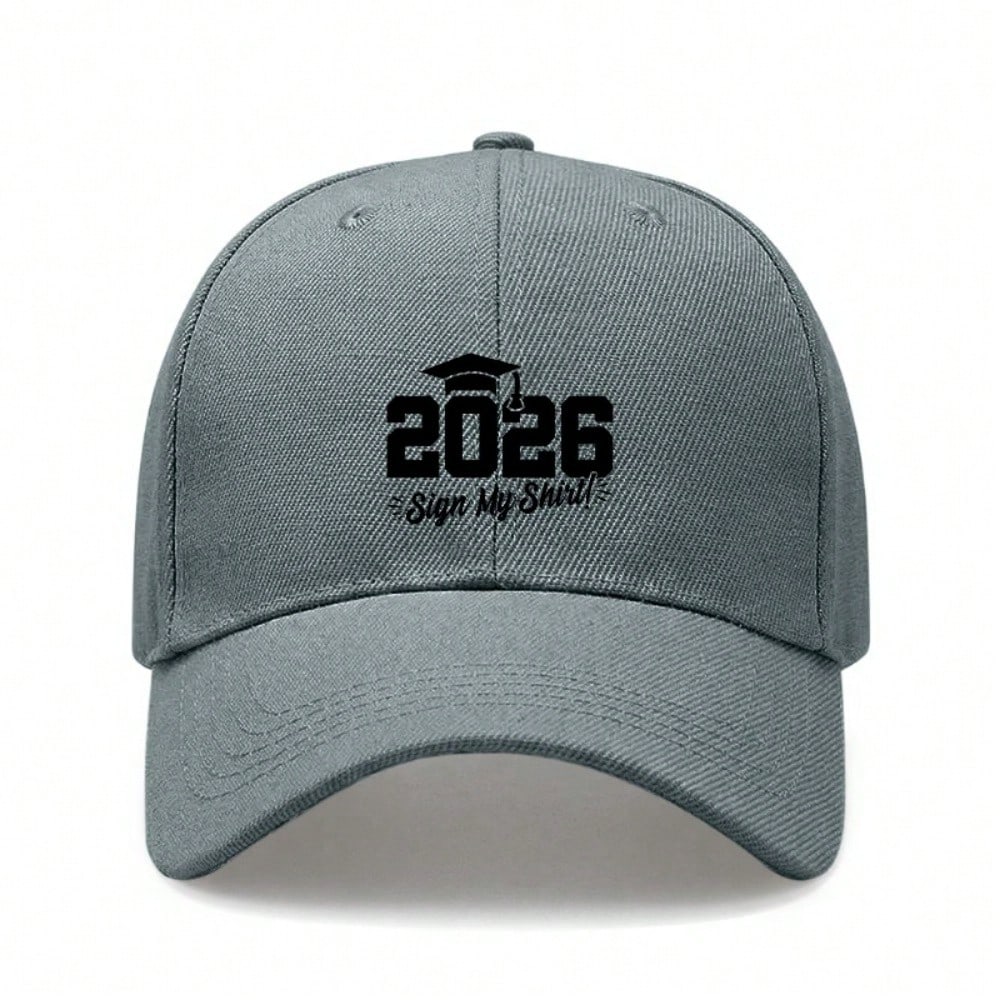 [Graduation Baseball Cap] 2026 Sign My Shirt Print Adjustable Polyester Breathable Casual Cap For Unisex Adults Class Of 2026 Gift