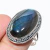 Natural Labradorite Gemstone Handmade 925 Solid Silver Jewelry Ring Size 10 M6a30