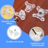 20 Pcs Clear Butterfly Corner Code Removable Corner Brace Right Angles Brackets with Screwdriver and Screws Durable