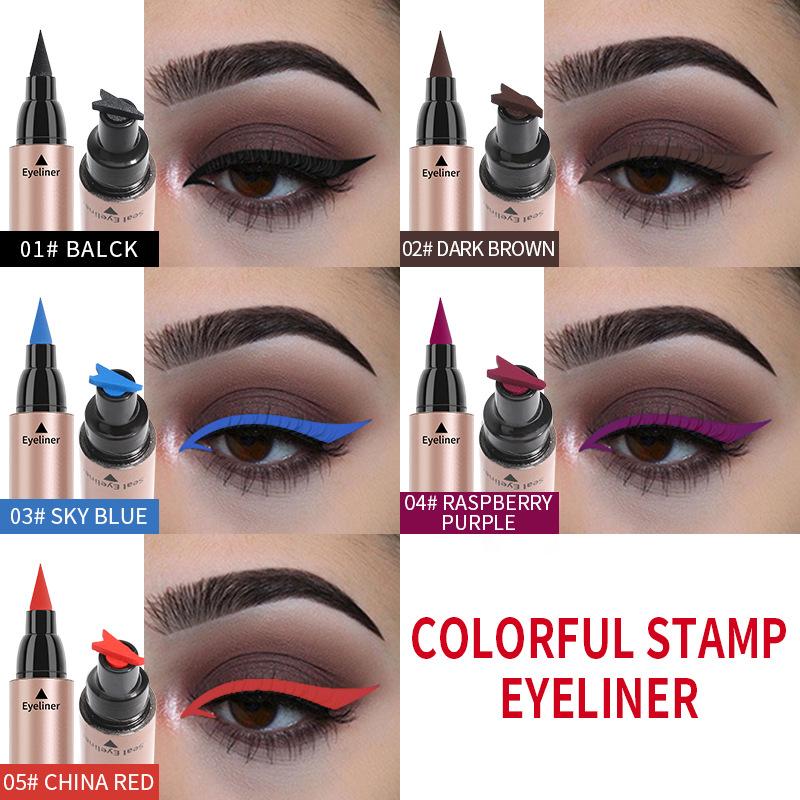 Color Double Head Seal Eyeliner Waterproof Long Lasting Eyeliner Pencil GYY
