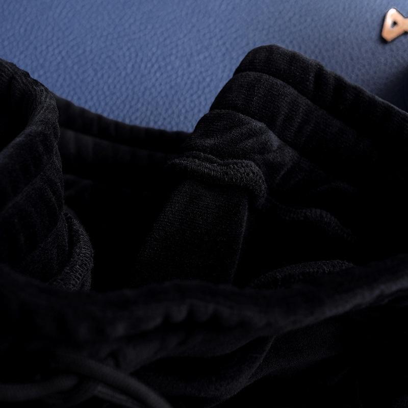 2023 Женские брюки больших размеров с высокой талией и широкими штанинами из золотого бархата на флисовой подкладке - Коллекция Осень/Зима