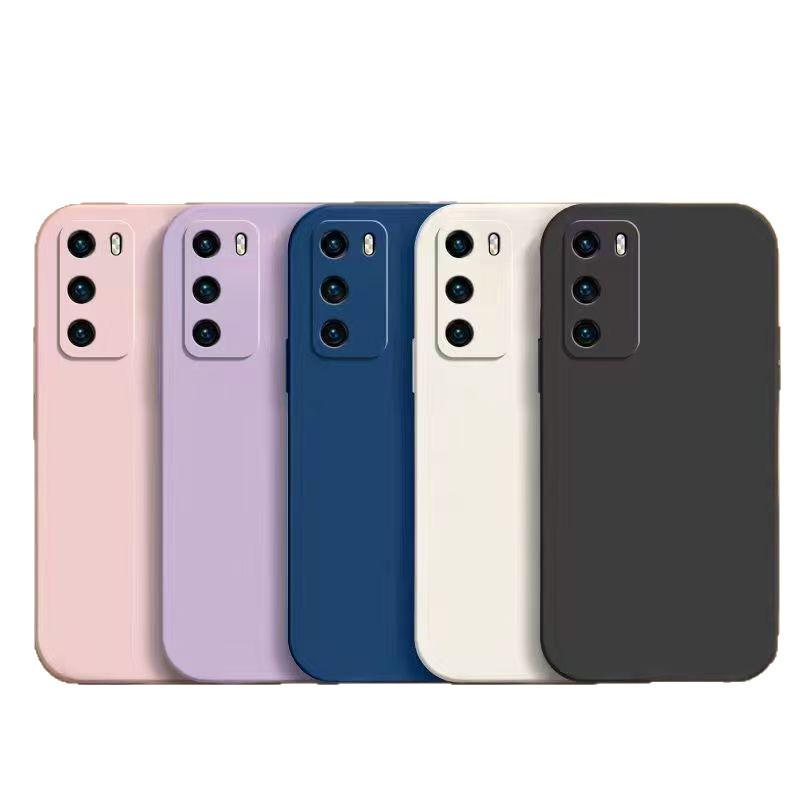 Чехол из жидкого силикона для Huawei P40: Полное покрытие, Защита от падений, Безопасно для кожи, Премиум, Однотонный.