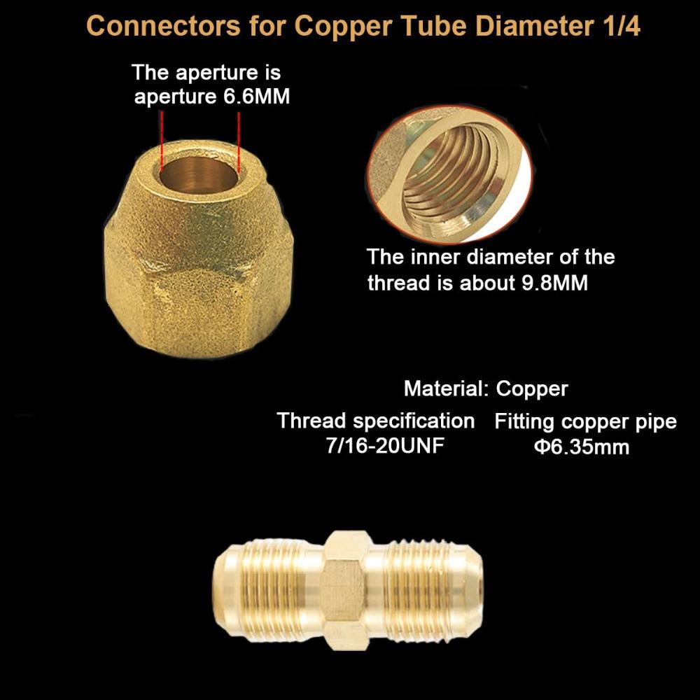 2 шт. Серебристый 3/8 дюйма и 1/4 дюйма Медный стыковой соединитель для труб 3/8 дюйма Удлиненный средний раструбный соединитель Рабочий