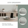 Round Shape Serving Tray Aluminum Alloy, ABS Storage Tray Home Decor Metal Tray  Dining Room Table