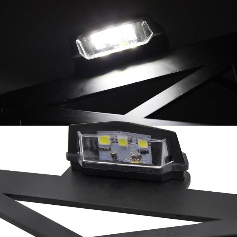 Retro American Cruiser Motorcycle Side License Plate Holder with Light Bracket