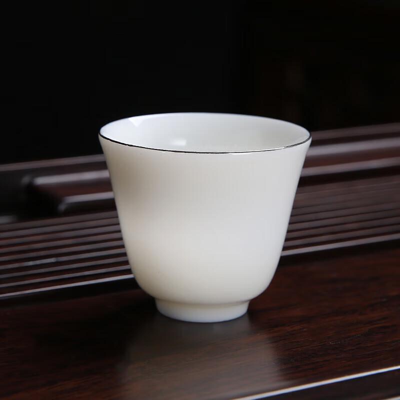 Chaxun White Porcelain Teacup with Platinum Rim