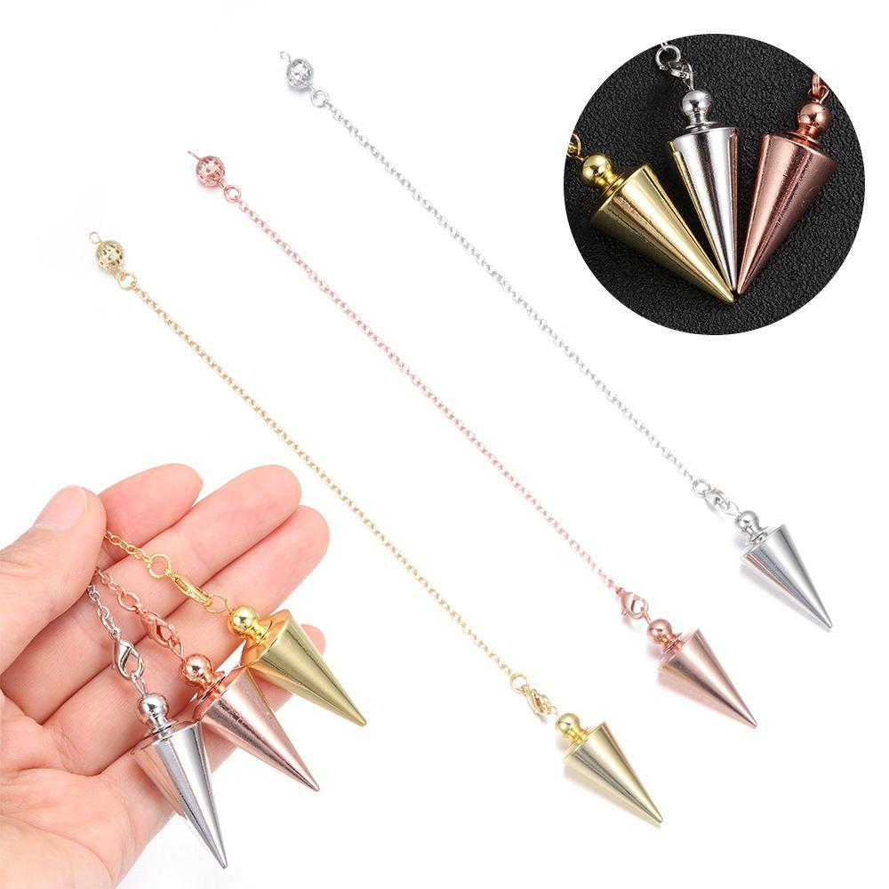 Rose Gold Gold Silver Antique Copper Dowsing Cone Pendule Reiki Reiki Pendulum Pendant Metal Amulet